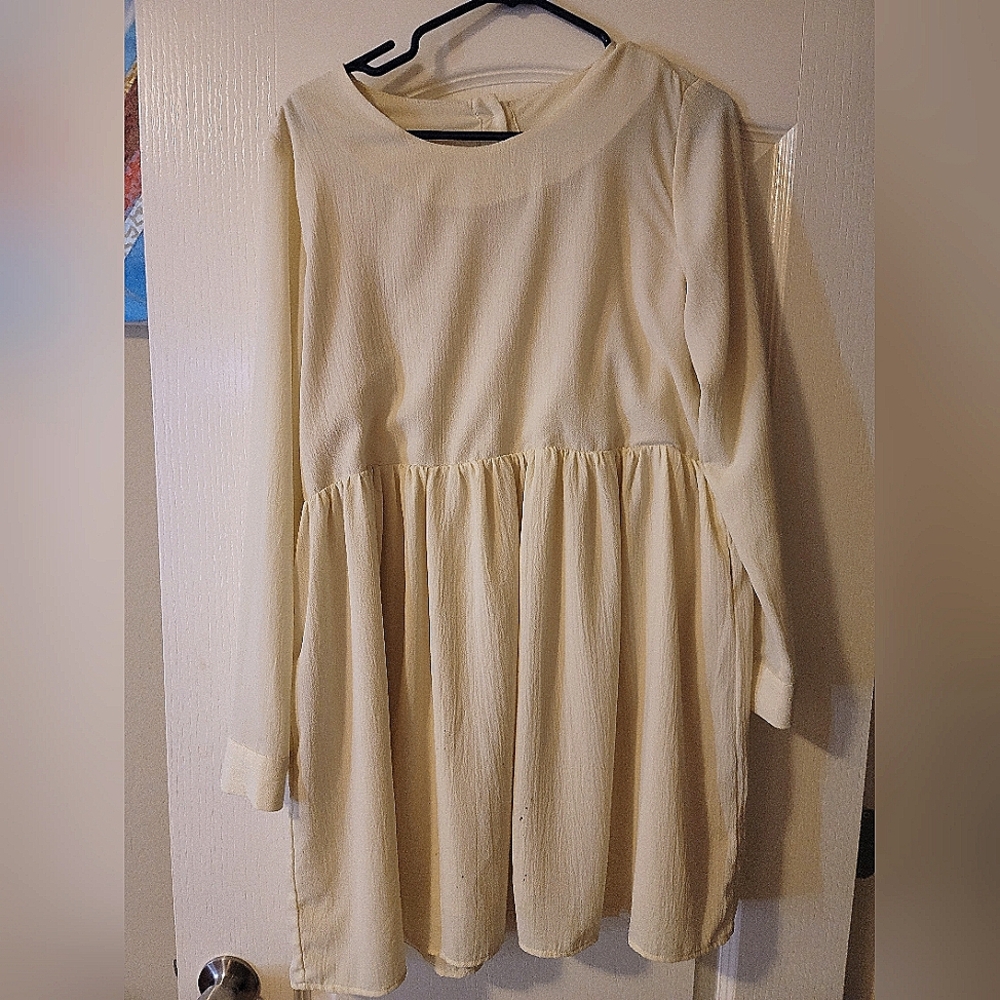 The White Pepper Urban Outfitters White Minimal Babydoll Dress